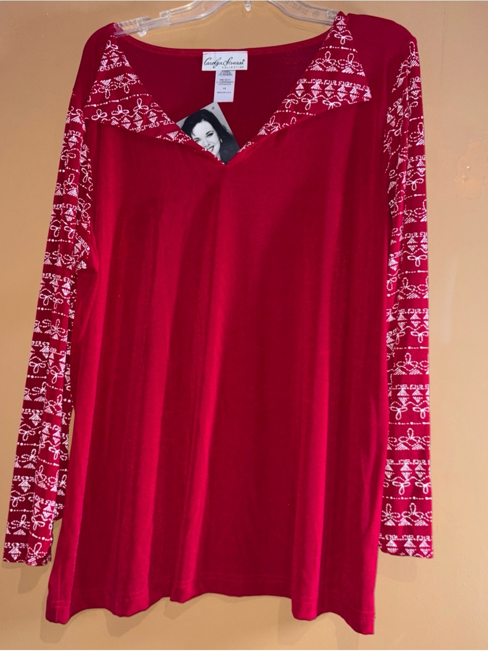 HC831 Carolyn Strauss Collection Red Holiday Top & Skirt Size 1X NWT